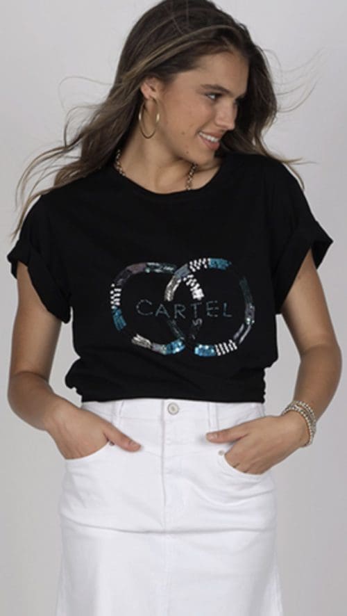 CC Cartel Beaded Tee - Black