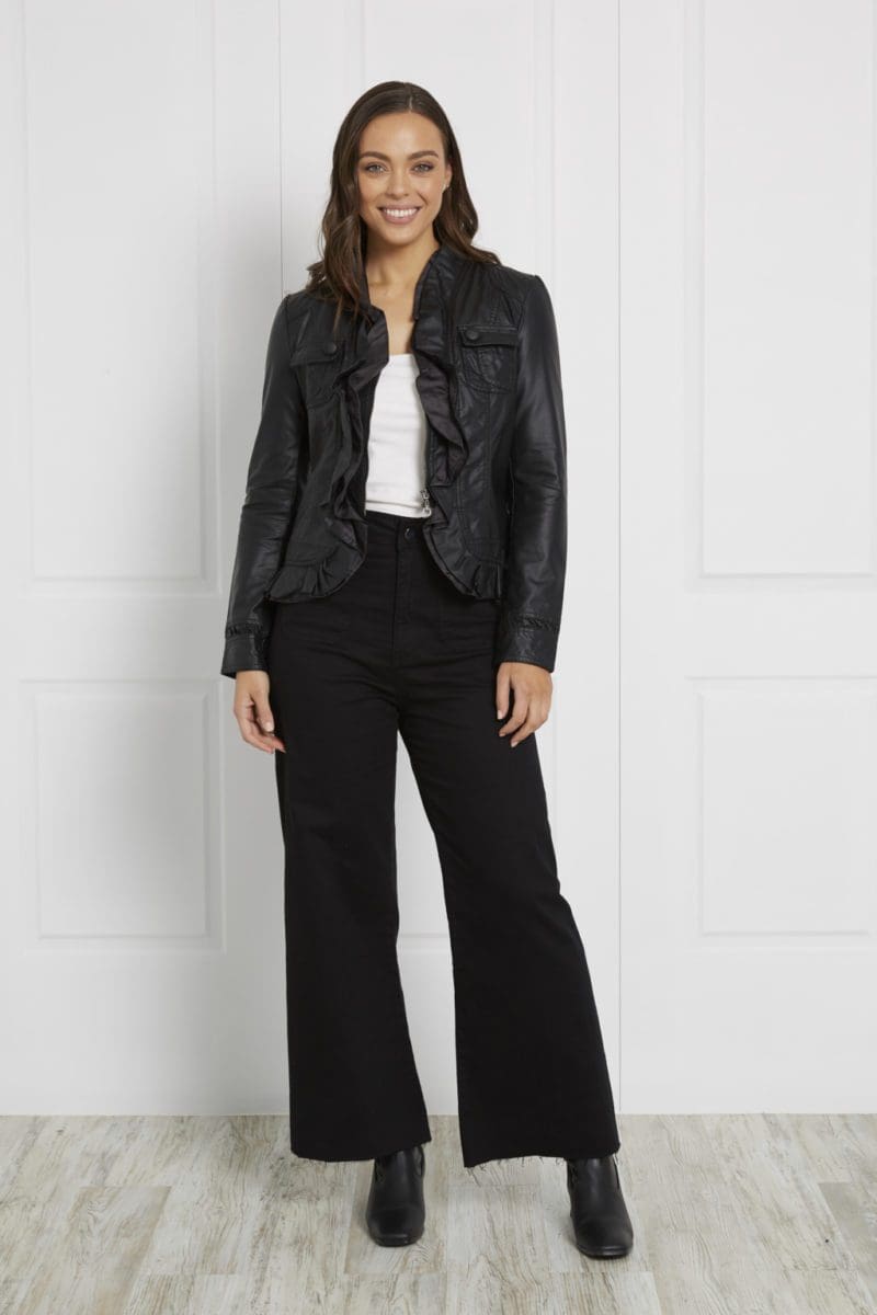 Ella Frill Jacket - Black - Image 3