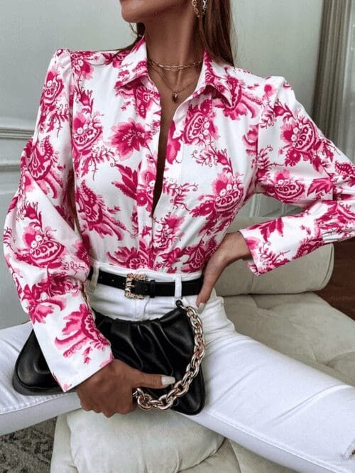 Flamingo Pink Paisley Shirt