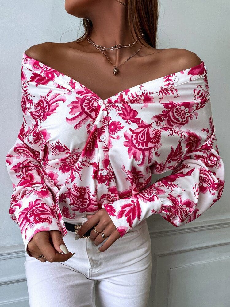 Flamingo Pink Paisley Shirt - Image 2