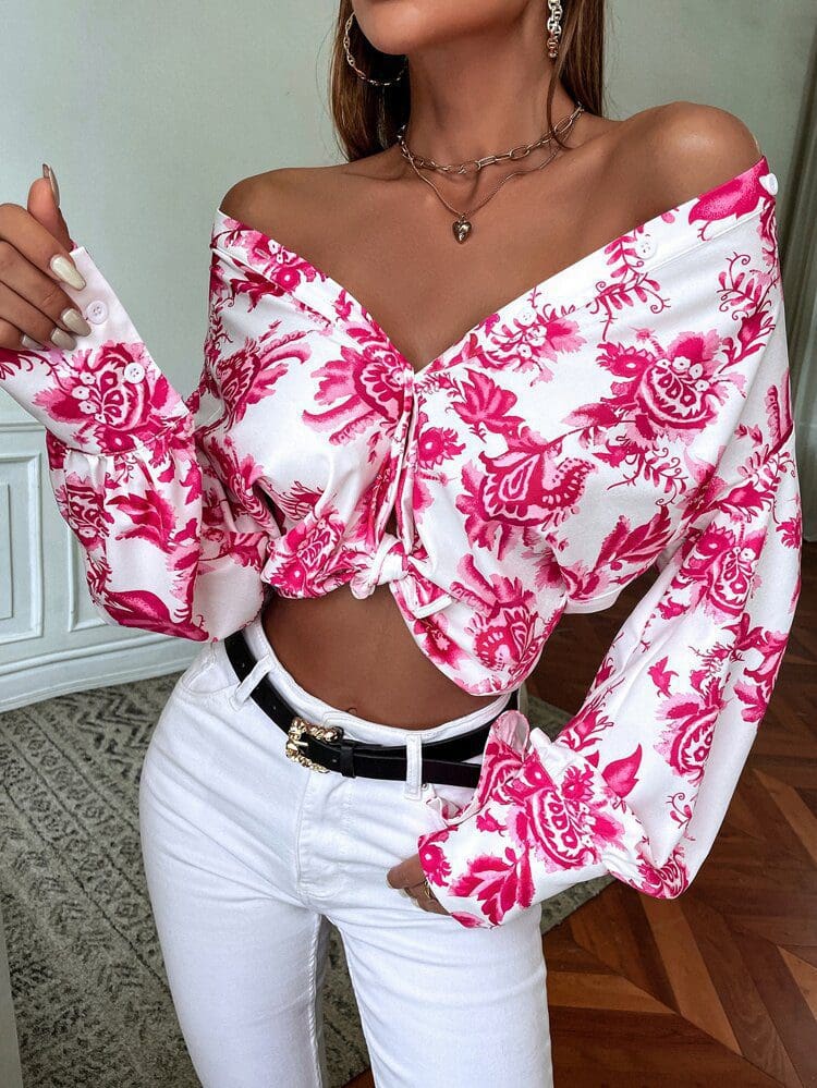 Flamingo Pink Paisley Shirt - Image 4