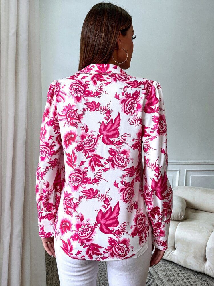 Flamingo Pink Paisley Shirt - Image 6