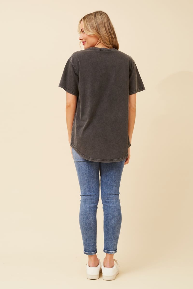 Coco Embellished Tee - Charcoal - Image 4