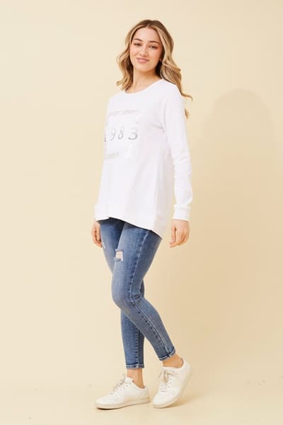 1983 Vintage Embellished Sweater - White - Image 5