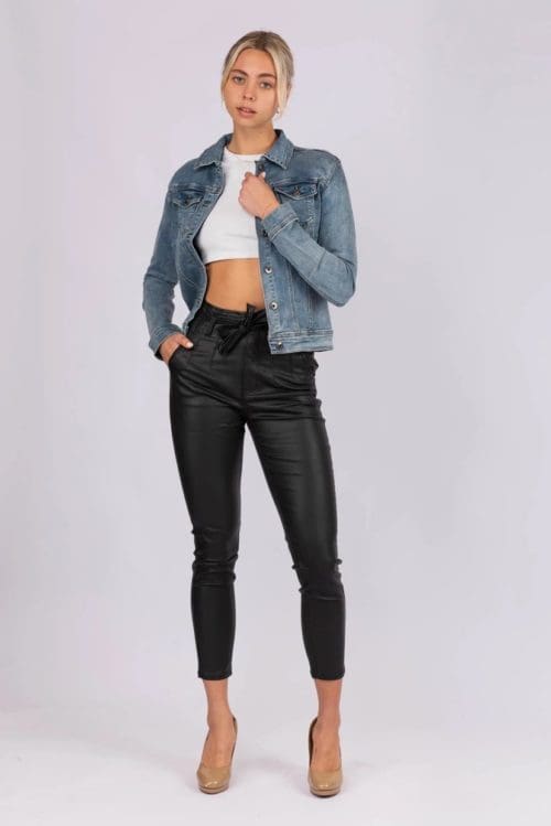 Wet Look Chino's - Black