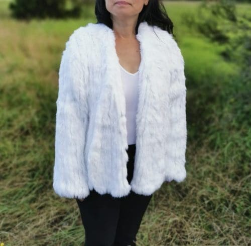 Rabbit Fur Jacket - White