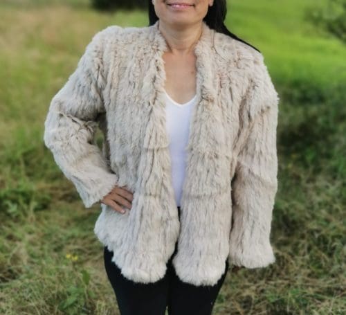 Rabbit Fur Jacket - Latte