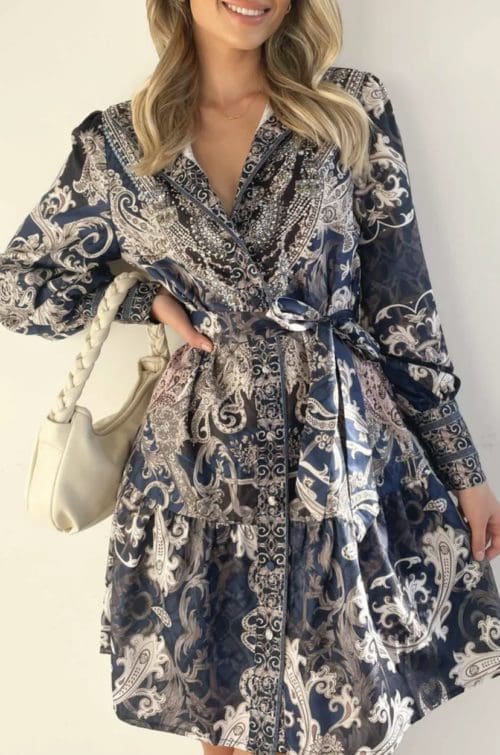 Navy Gems shirt dress