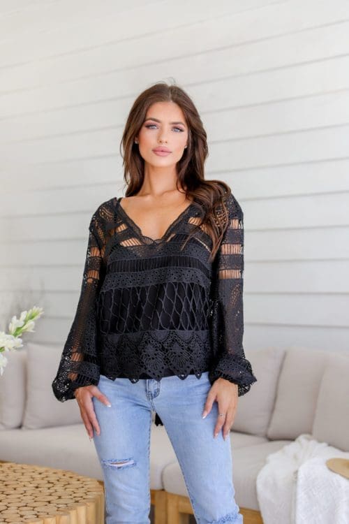 Audrey Embroidered Lace Blouse