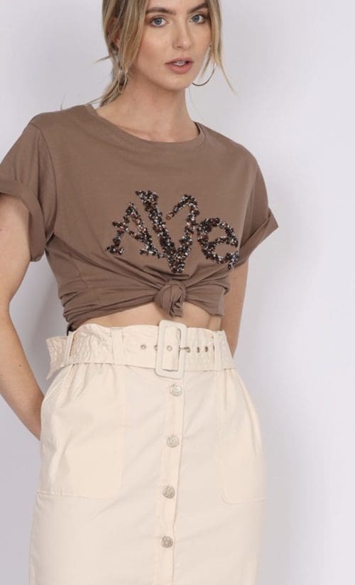 Ave Branded Tee - Brown