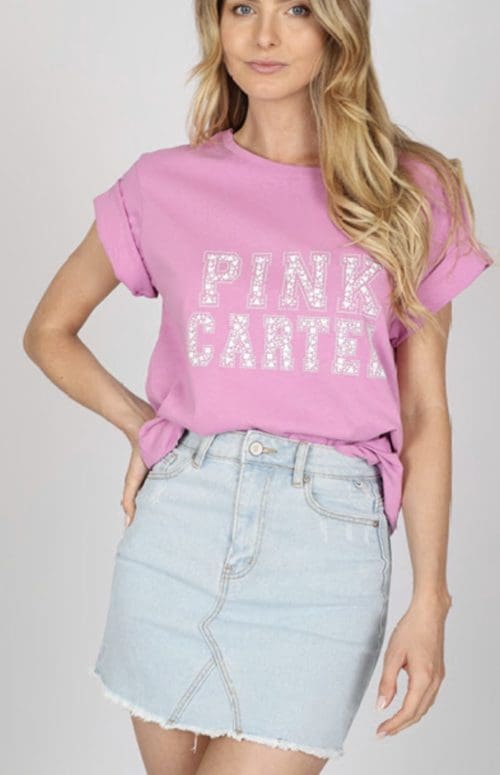 Pink Cartel Slogan Tee - Musk