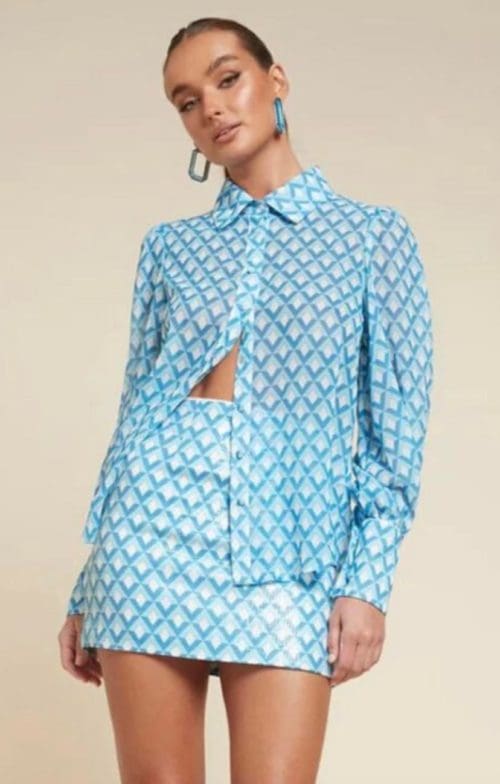 Coley Shirt - Sky Geo