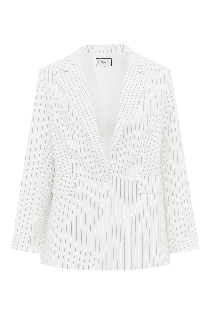 Tayla Blazer - White Pinstripe - Image 6