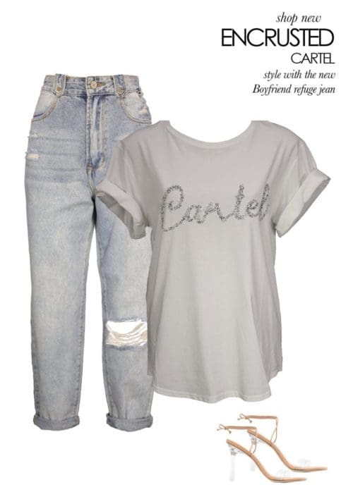 Encrusted Cartel Tee - Silver