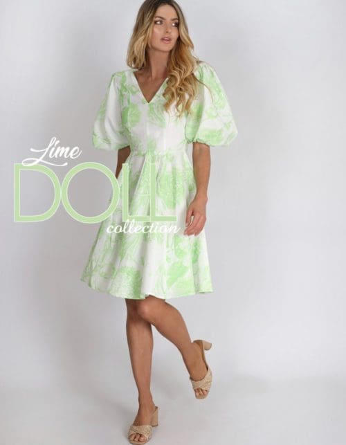 Lime Baby Doll Midi
