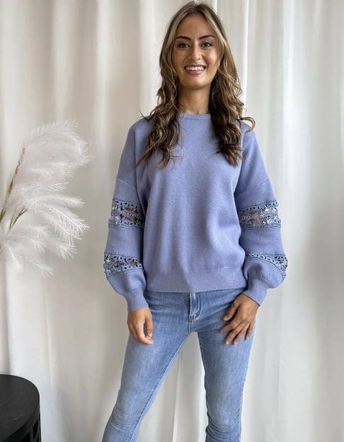 Cyan Knit - Slate Blue