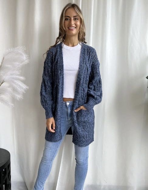 Myla Cardigan- Blue Denim