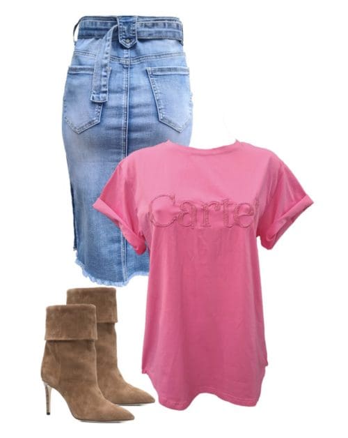 Cartel Beaded Tee - Pink