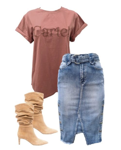 Cartel Beaded Tee - Rust