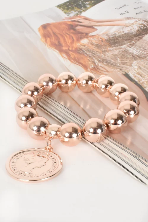 Coin Ball Bracelet - Rose Gold