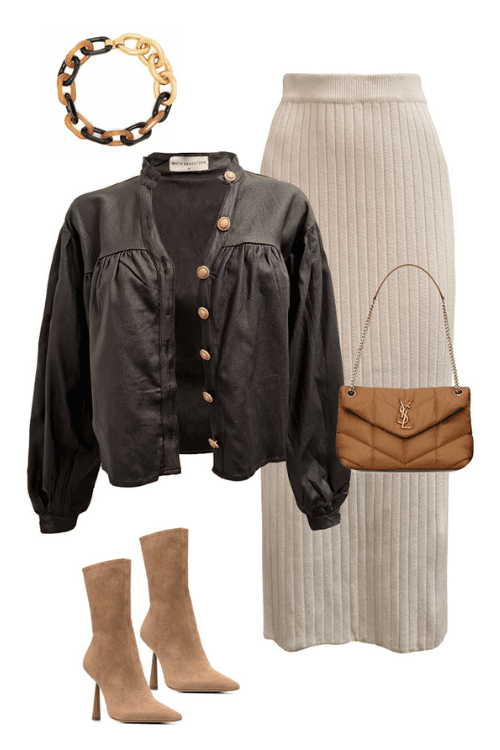 Myah Knit Skirt - Cream