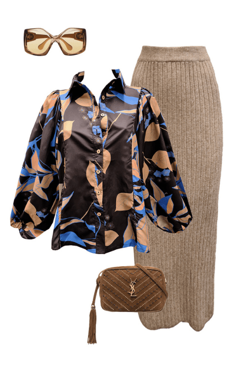 Myah Knit Skirt – Mocha