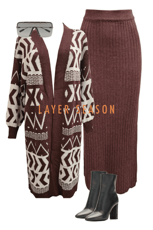 Myah Knit Skirt – Chocolate