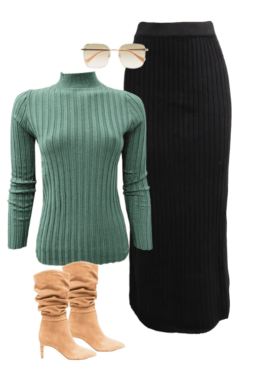 Myah Knit Skirt – Black