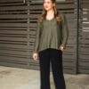 Valerie V Neck Knit – Khaki - Image 3