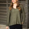 Valerie V Neck Knit – Khaki - Image 2