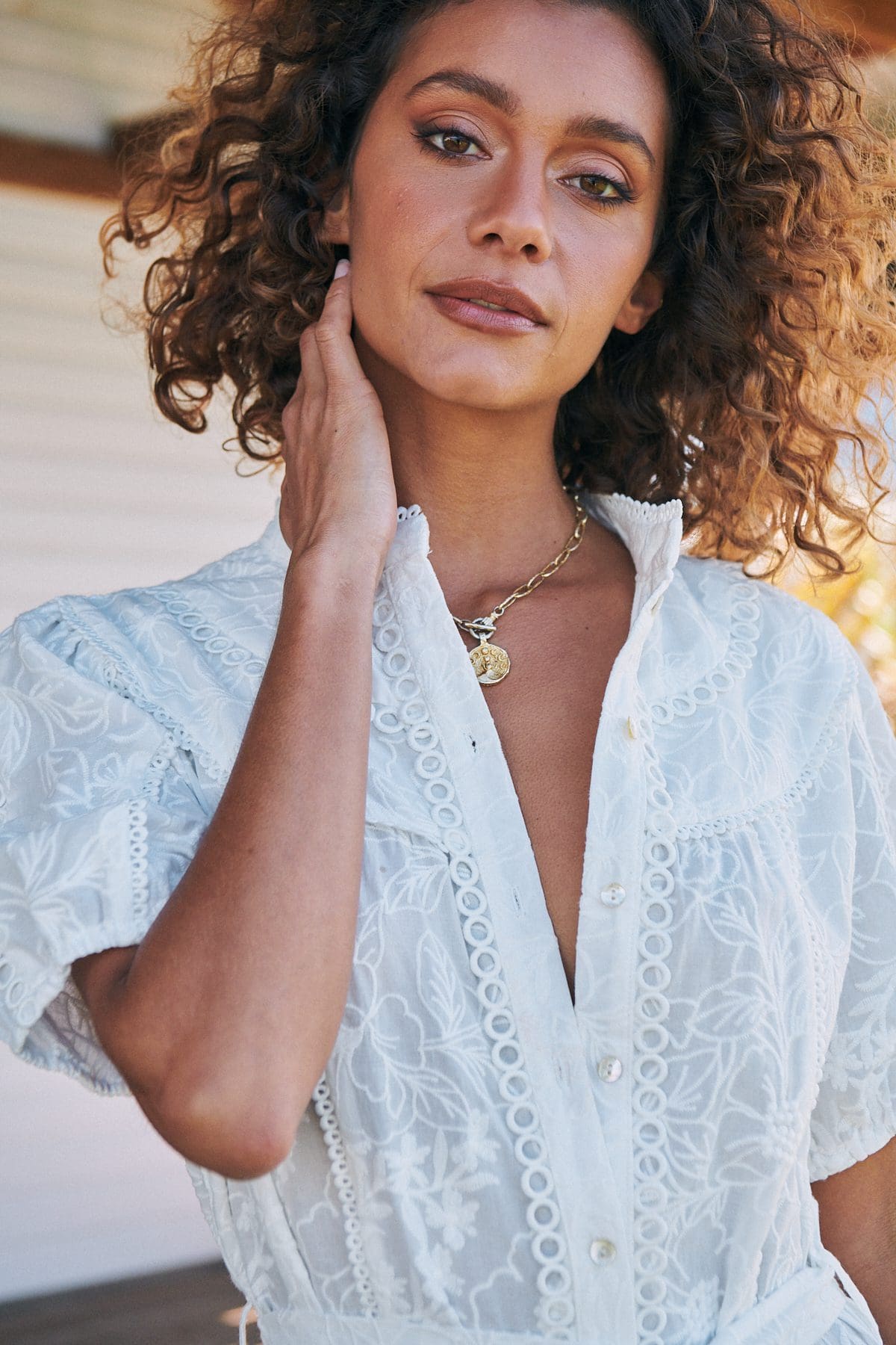 Lilah Mini Dress - White - Image 5