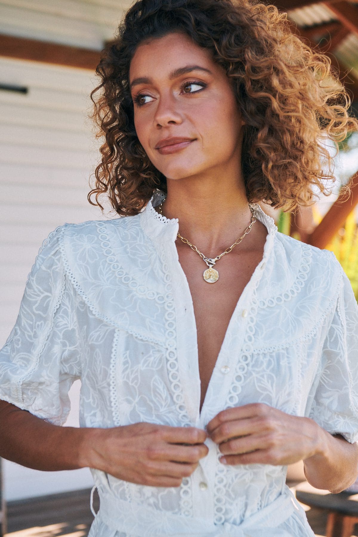 Lilah Mini Dress - White - Image 9