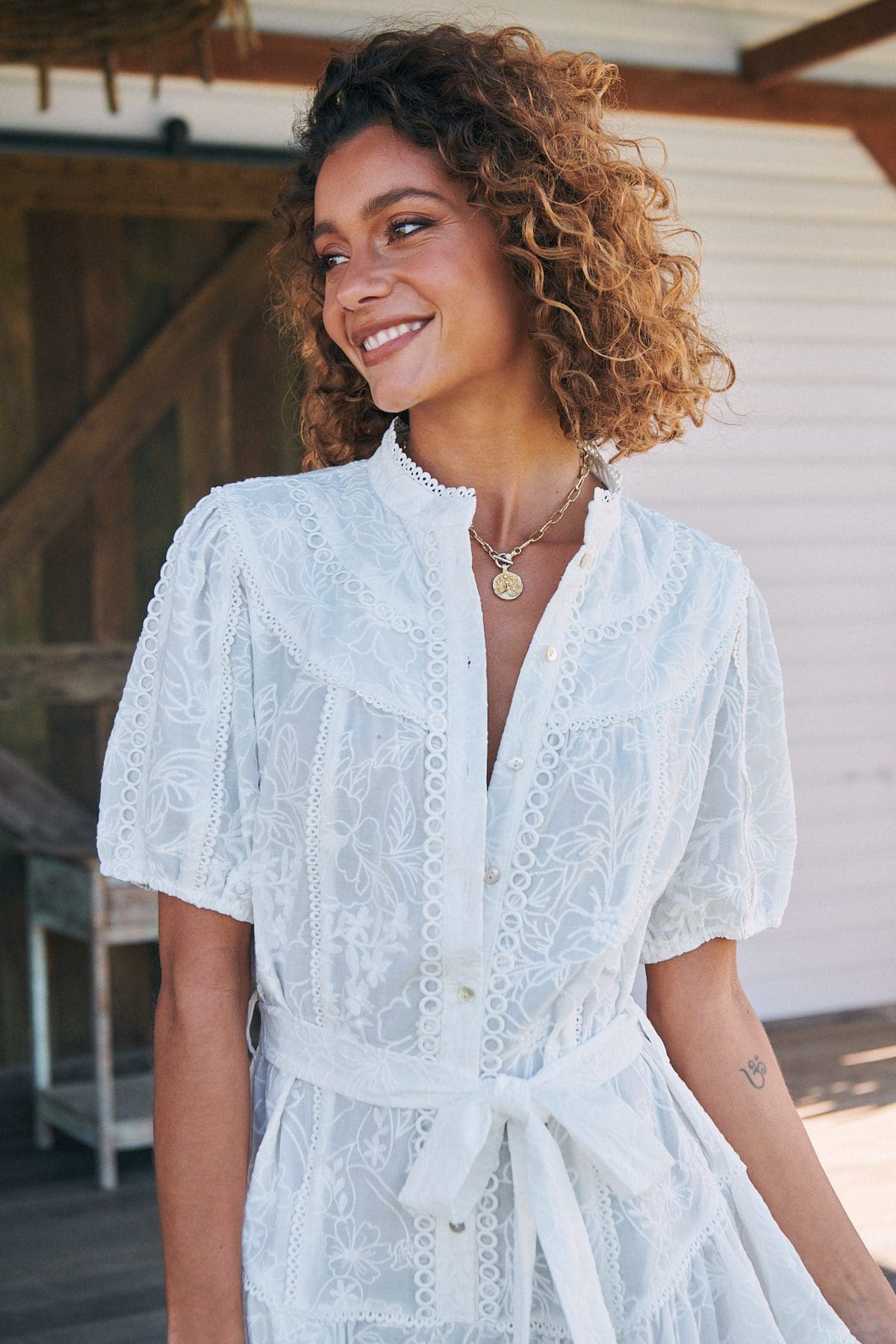 Lilah Mini Dress - White - Image 11