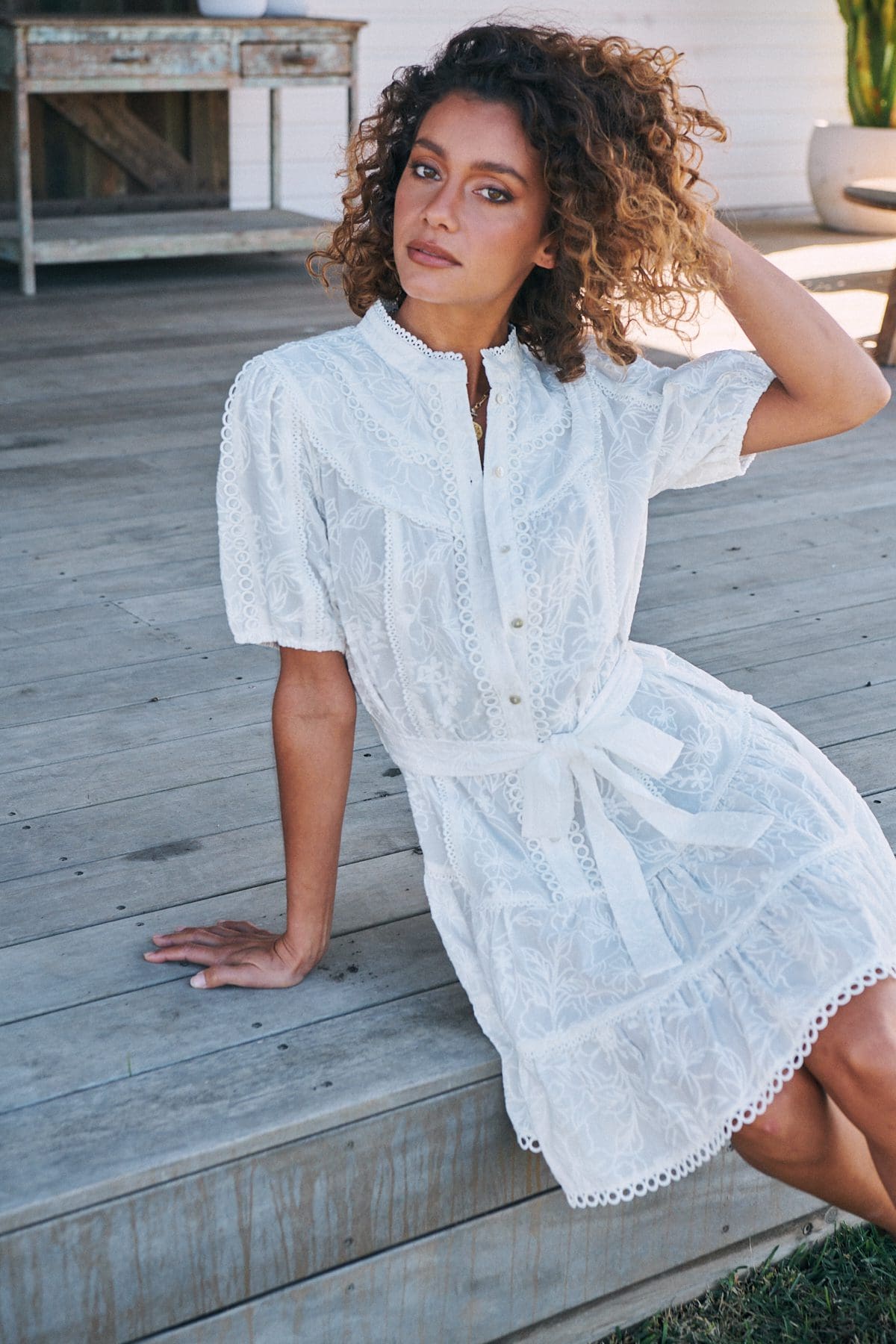 Lilah Mini Dress - White - Image 18