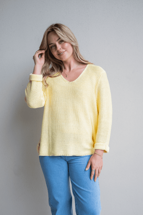 Valerie V Neck - Baby Yellow