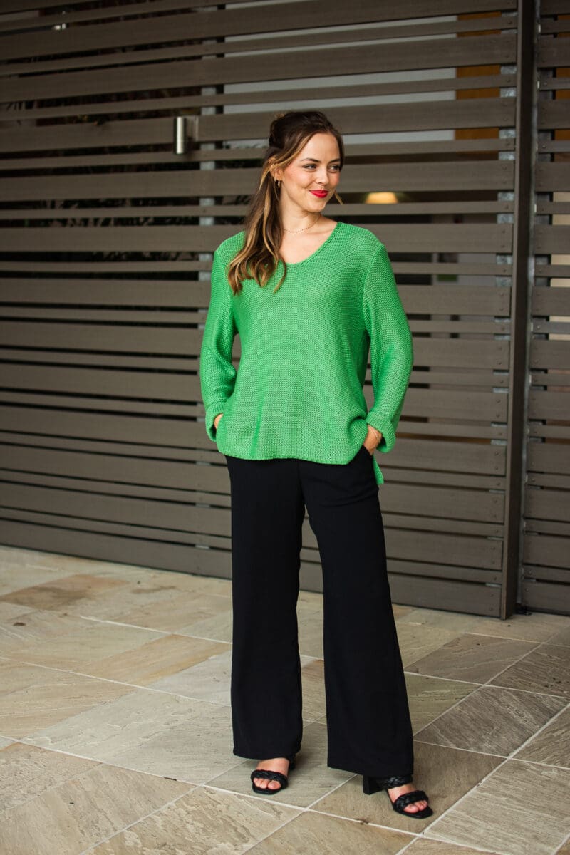 Valerie V Neck Knit - Green - Image 5