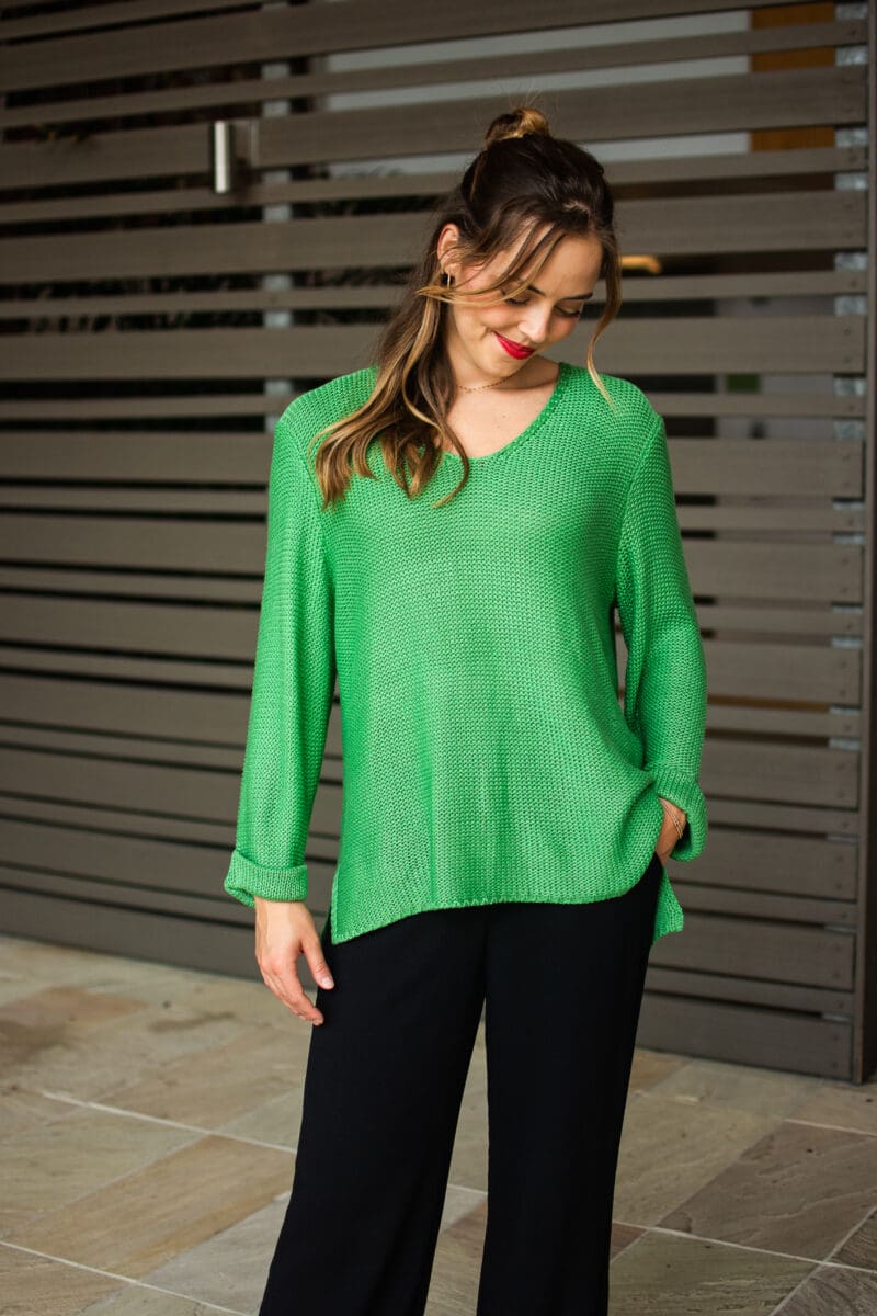 Valerie V Neck Knit - Green - Image 7