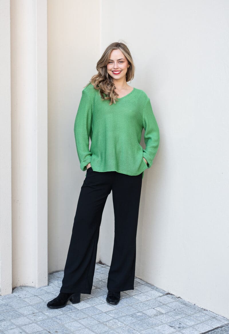 Valerie V Neck Knit - Green - Image 13