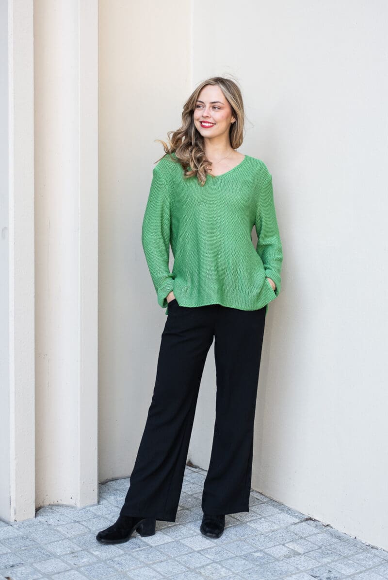 Valerie V Neck Knit - Green - Image 12