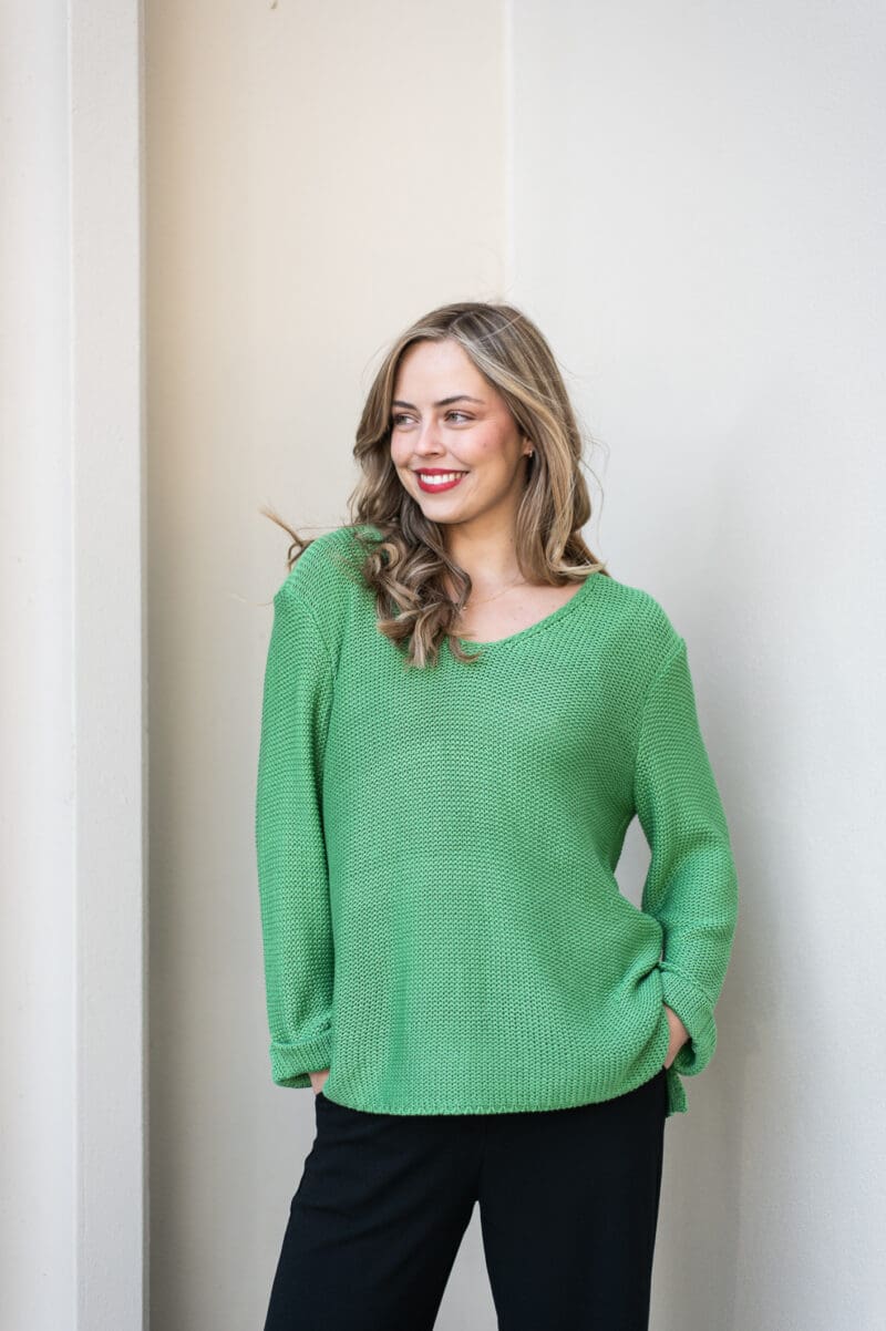 Valerie V Neck Knit - Green - Image 14