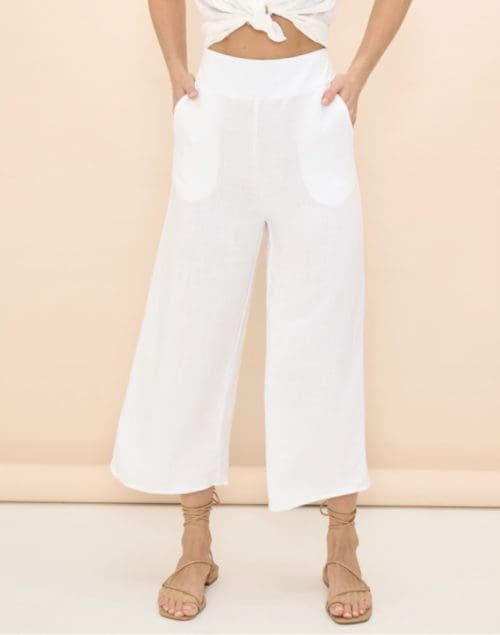 Cove Linen Pants - White