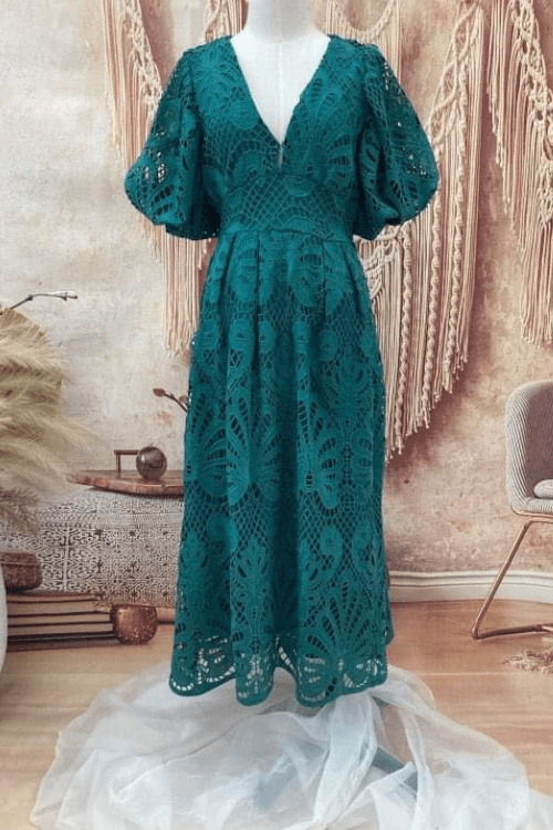 Rayna Lace Dress - Emerald