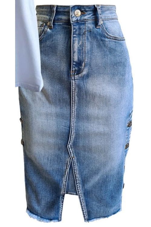 Airforce Denim Skirt