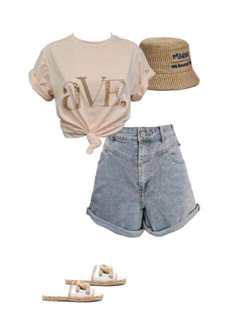 Ave Beaded Tee - Coral