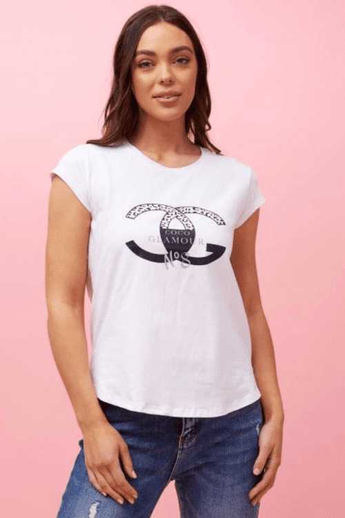 Coco Glamour Tee - White