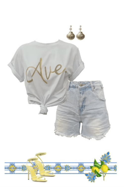 Ave Bead Tee - White