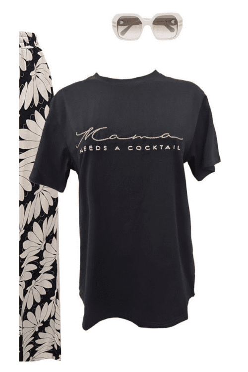 Mama Needs a Cocktail Tee - Black