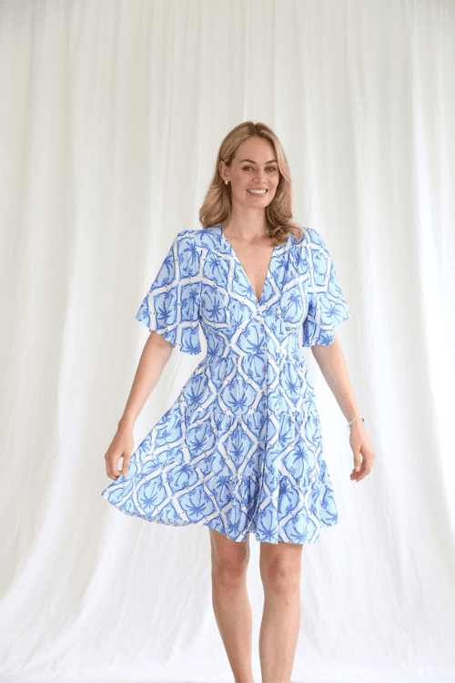 Blue Palms Dress