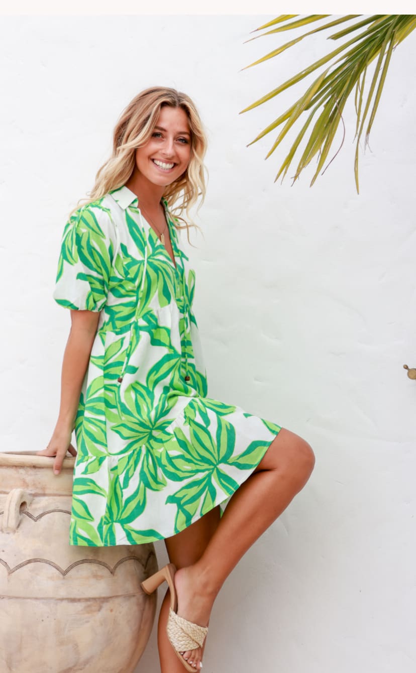 Oahu Flower Dress – Green | Symphony’s On Argyle