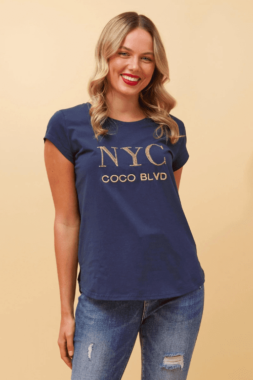 NYC Coco BLVD Tee - Navy
